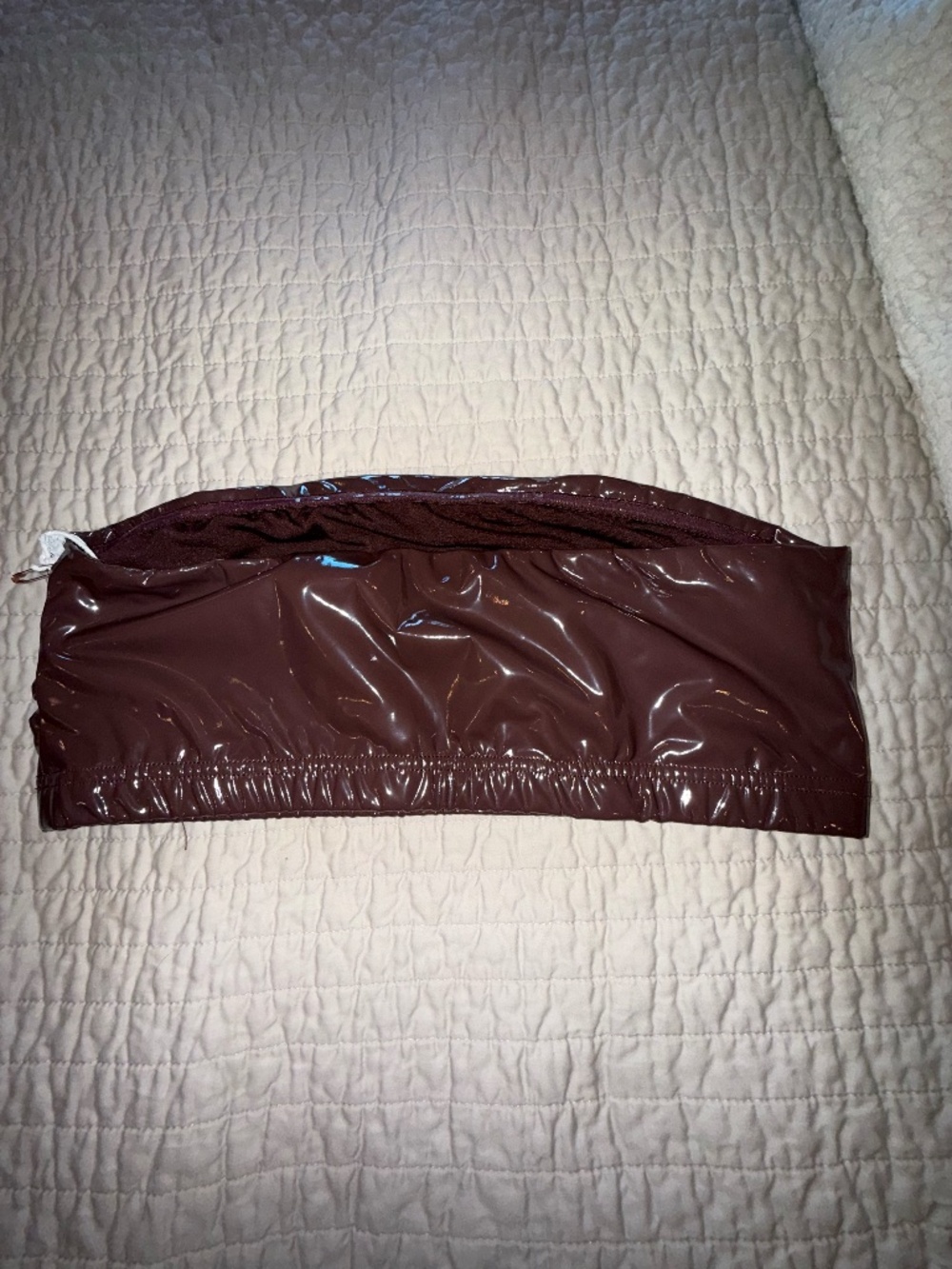 Good American sz 3 patent leather bandeau dark cocoa Large - Picture 4 of 4